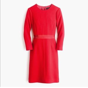 J Crew Red Wool Dress. Fully lined.